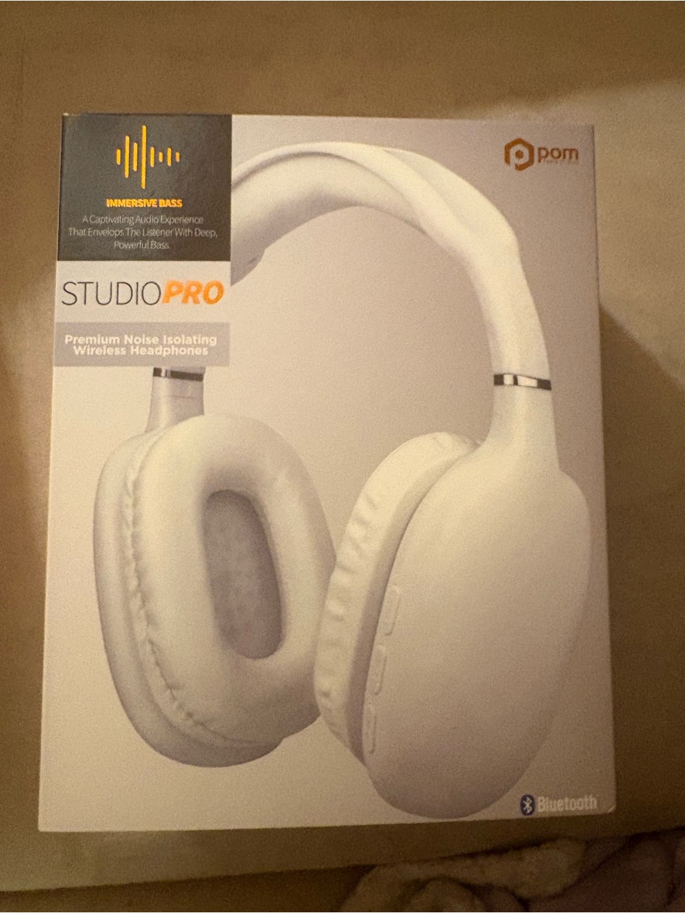 StudioPro White Wireless Noise-Isolating Headphones